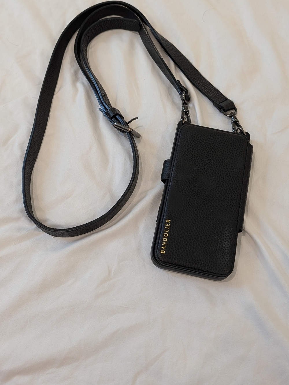 Bandolier Black Crossbody Phone Case with Strap